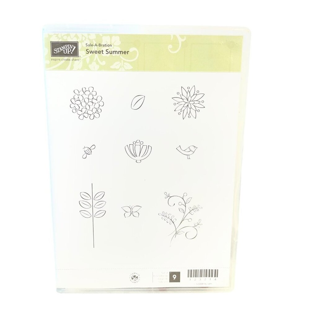 Stampin'‎ Up! "Sweet Summer" Cling Stamp Set Floral Nature Sale-A-Bration